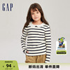 断码Gap女童春秋修身娃娃领长袖T恤儿童装条纹上衣740056