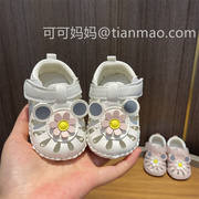 女宝宝夏季婴儿鞋软底鞋学步3-6-12个月周岁公主鞋不掉0-1岁凉鞋