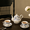 骨瓷复古青花杯碟咖啡，杯子红茶下午茶，杯碟中古风ins陶瓷茶具