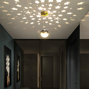 入户门厅灯设计师艺术个性创意现代简约高级大气单头星空走廊吊灯