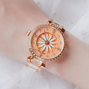 欧宝罗联名瑞夫泰格品牌女腕表花瓣手表机械表防水陶瓷表带十大