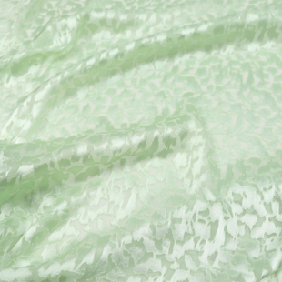 宽幅绿色真丝烂花绡旗袍汉服，连衣裙衬衫桑蚕丝服装布料面料