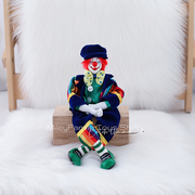 欧洲吊脚小丑桌面摆件创意手工，制作玩偶出口尾货美式卡通陶瓷