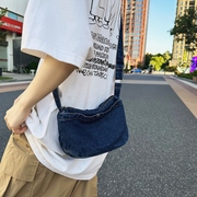潮流小众设计牛仔布包包ins韩版迷你小方，包日系单肩斜挎包手机包