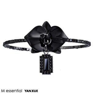 YANXUE x Messential兰花钻石项链艺术感珐琅choker原创设计品牌
