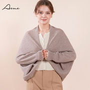 Acuc纯羊毛披肩女士春秋冬季外搭加厚保暖加大围巾时尚百搭针织围