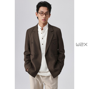 w2x春秋款斜纹肌理休闲西装男高级感痞帅小西服青年单西上衣外套