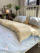 正版玉桂狗卡通儿童，床上四件套全棉纯棉被套，床单学生三件套1.8米