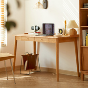撩木纯实木小书桌简约樱桃木，色1米学习桌，家用办公桌子书房电脑桌