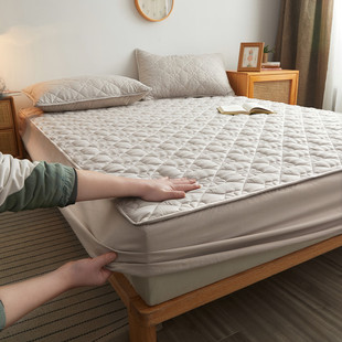 床笠单件夹棉加厚席梦思，床垫保护套磨毛床罩全包，防尘防滑罩套定制