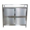 加厚不锈钢碗柜厨房柜茶水餐边柜简易灶台柜铝合金阳台储物置物柜