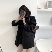 黑色小西装外套女2023春秋装今年流行oversize休闲高级感西服
