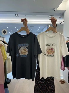 现~able韩国东大门女23秋季洋气卡通大力水手印花减龄短袖T恤