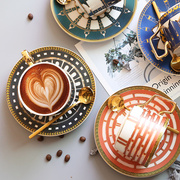 欧式小奢华陶瓷咖啡杯英式轻奢咖啡杯碟套装家用下午茶花茶杯子勺