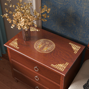 中式刺绣印花实木pvc透明床头柜，垫子防水防尘盖布卧室桌布软胶垫