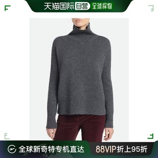 韩国直邮vanessabruno毛衣22fw深灰色单色，高领羊毛混纺针