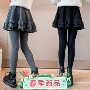 女童春秋洋气裙裤外穿儿童装冬季中大童假两件打底裤童装