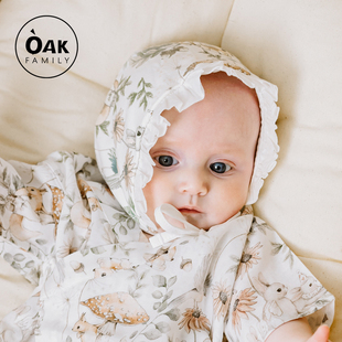 oakfamily新生儿帽子夏季初生婴儿，胎帽0一3月可爱宝宝囟门帽