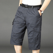 夏季工装短裤男七分裤，多口袋宽松直筒休闲马裤，大码透气舒适沙滩裤