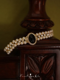 「巴黎黑美人」法式轻奢复古宫廷高级感多层镶钻珍珠项链锁骨链女