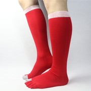 棒球男五指袜纯棉长袜分指袜纯色，运动袜五趾袜及膝高筒袜(高筒袜)棉袜子男
