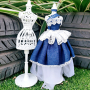 镂空模特架小娃娃服装设计塑料，黑色白色寻创意，美术手工材料