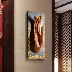 异丽东南亚工艺品禅意墙饰玄关餐厅墙面壁挂装饰品墙上佛手挂件