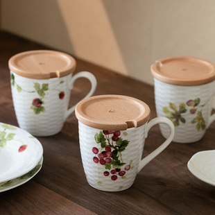 秋实系列骨瓷陶瓷杯水杯茶杯，牛奶咖啡早餐杯创意设计日式和风