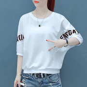 纯棉t恤女ins2024年夏季韩版女装宽松蝙蝠衫，半袖打底上衣