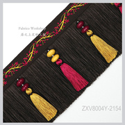 一米价新中式美式幅宽180mm欧式发丝窗帘靠包装饰花边毛边