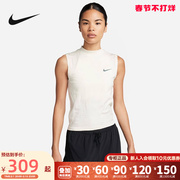NIKE耐克女子秋季运动跑步修身透气无袖背心T恤白FB7631-110