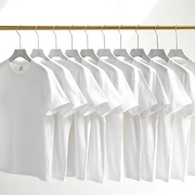 2022年白色纯棉T恤情侣短袖打底衫男女体恤黑色简约圆领上衣