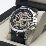 法国OBL欧宝罗大表盘手表双陀飞轮机械表超大表盘手表能量显示