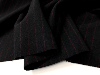 进口薄款黑色竖条纹羊毛呢，毛料面料秋冬半裙外套套装西装布料