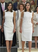 西班牙王妃同款连衣裙春时尚，通勤ol职业，连衣裙收腰显瘦淑女白领