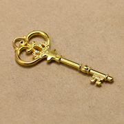 ins金色钥匙项链，吊坠配件ebaydiy饰品配件