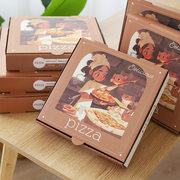 镀铝膜披萨盒比萨打包外卖包装盒瓦楞铝箔加厚7 8 9 10 12寸