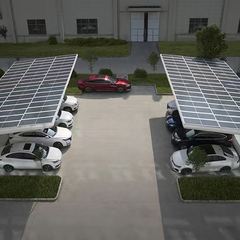 太阳能停车棚太阳能光伏发电板新能源汽车电动车充电桩光伏车棚
