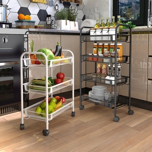 厨房置物架多层落地果蔬菜家用移动小推车多功能洗漱用品收纳架子
