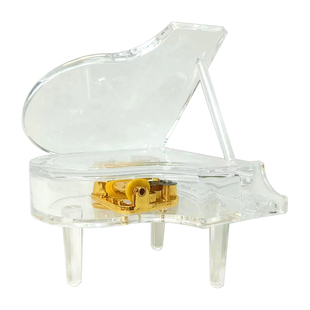 水晶钢琴音乐盒女孩透明小提琴天空之城情侣亚克力生日礼物八音盒