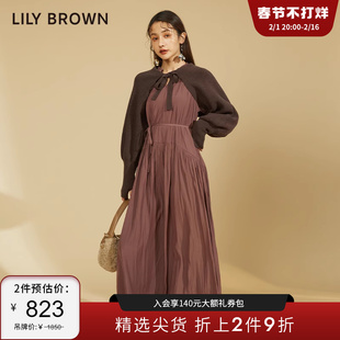 LILY BROWN秋冬款甜美雪纺针织两件套收腰连衣裙LWFO225088