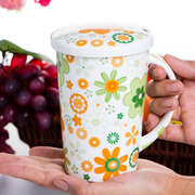 创意情侣杯马克杯带盖勺水杯牛奶杯陶瓷骨瓷咖啡杯办公室杯子