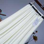 白色优雅知性雪纺垂感显瘦飘逸百褶半身裙长裙中长款2023春季
