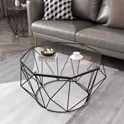 不锈钢圆茶几时尚个性沙发配套茶几双层钢化玻璃圆几简约现代