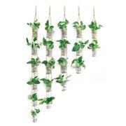 创意壁挂麻绳花瓶水培绿萝植物风铃幼儿园居家背景墙装饰田园吊件