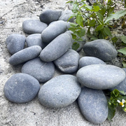 50斤灰色雨花石鹅卵石鱼缸造景原石石子五彩石鹅软石卵石彩色石头
