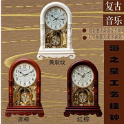 定制欧式仿木座钟客厅创意，钟表大号复古时钟，静音桌台钟报时石英钟