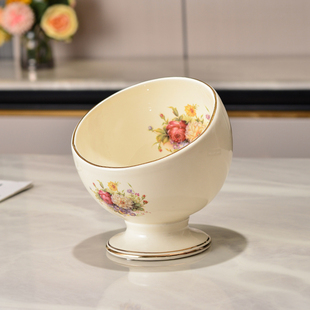 欧式陶瓷桌面垃圾桶奢华家用桌上杂物，收纳筒客厅茶几装饰收纳桶