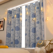 免打孔安装窗帘简易杆一整套卧室遮阳遮光布，ins风2021年短款