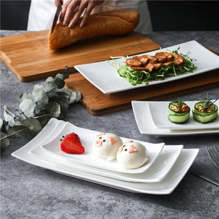 寿司盘子陶瓷日式长方形菜盘家用创意点心蛋糕碟子牛排碟西餐餐具